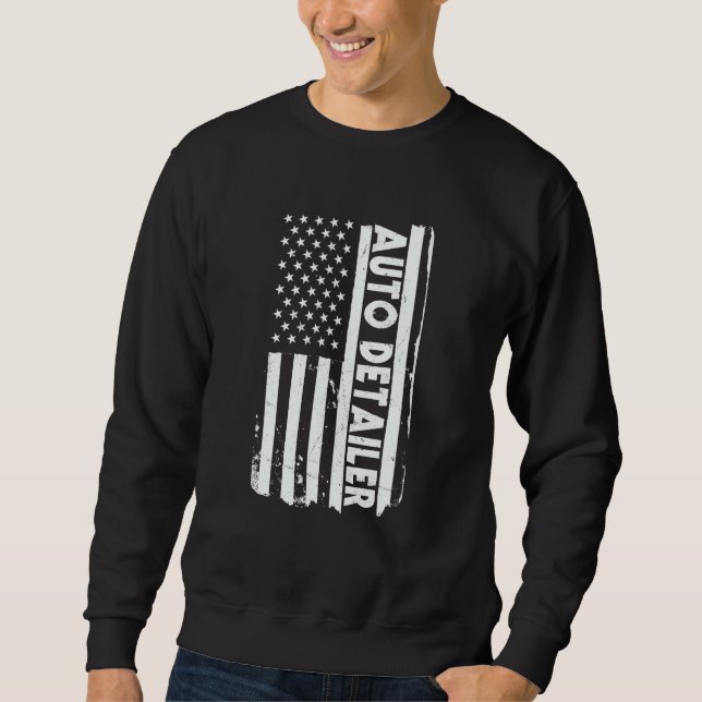 Sweatshirt USA Flag Auto Detailer Apparel Car Polish America (Devant)