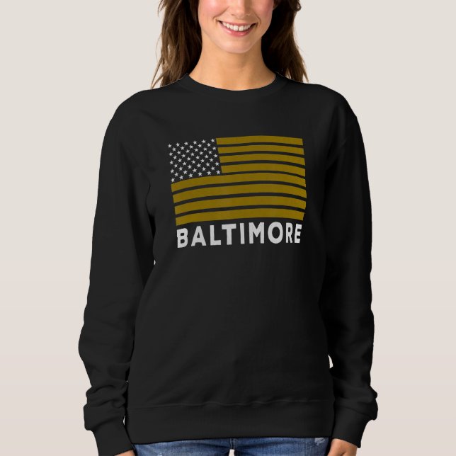Sweatshirt USA Flag Baltimore Purple Baltimore American Flag  (Devant)