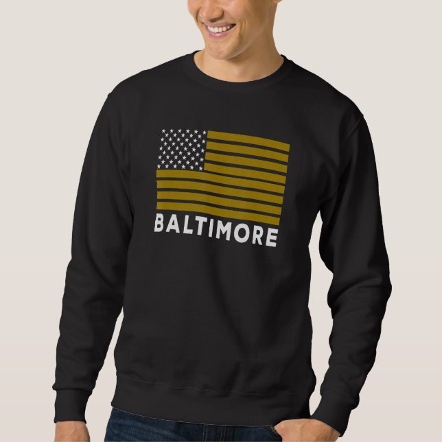 Sweatshirt USA Flag Baltimore Purple Baltimore American Flag  (Devant)
