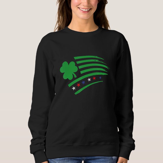 Sweatshirt USA Irish Flag  Clover Shamrock  Ireland America (Devant)