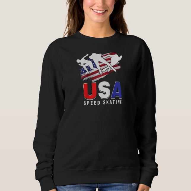 Sweatshirt Usa Patinage de glace Patinage de vitesse patinage (Devant)
