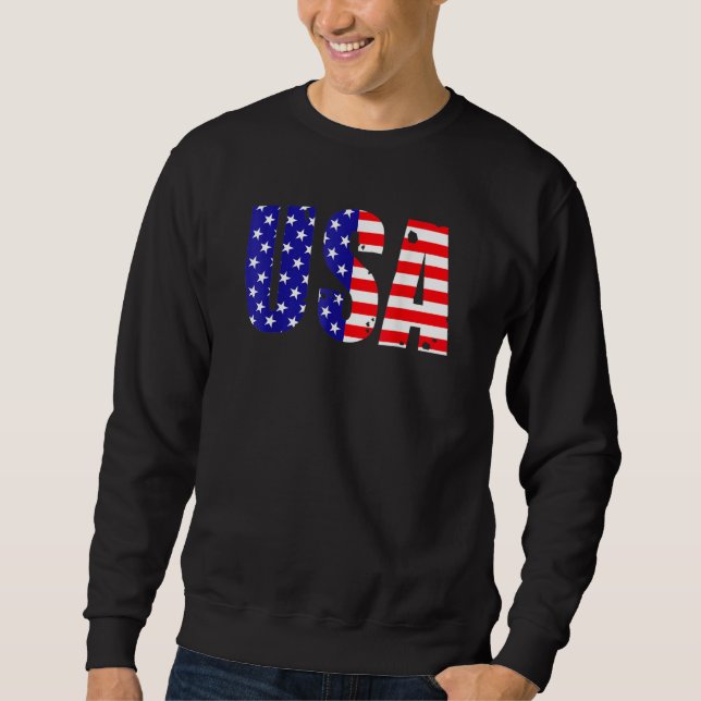Sweatshirt USA Patriotic American Flag For Men Women Kids Boy (Devant)
