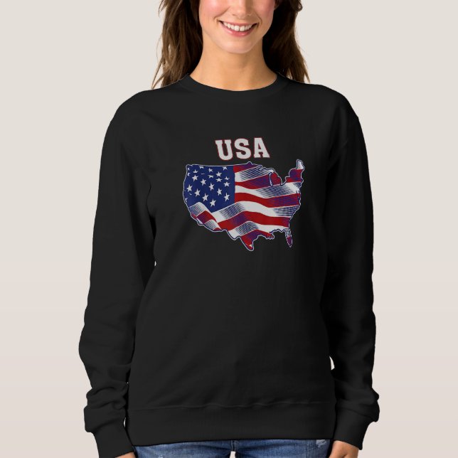 Sweatshirt USA Patriotic American Flag For Men Women Kids Boy (Devant)