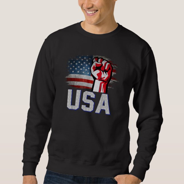 Sweatshirt USA Patriotic American Flag For Men Women Kids Boy (Devant)