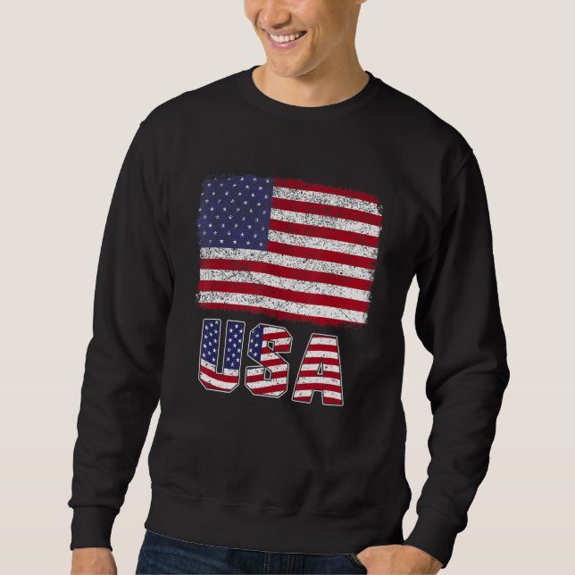 Sweatshirt USA Patriotic American Flag For Men Women Kids Boy (Devant)