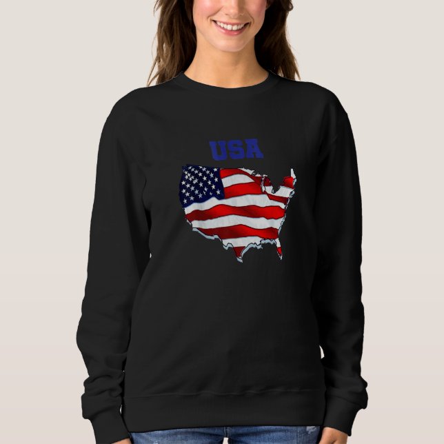 Sweatshirt USA Patriotic American Flag For Men Women Kids Boy (Devant)