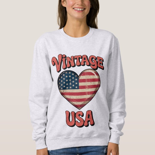 Sweatshirt usd coeur vintage femme (Devant)