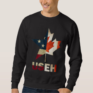Sweatshirt USEH Leaf drapeau canadien américain Canada États-