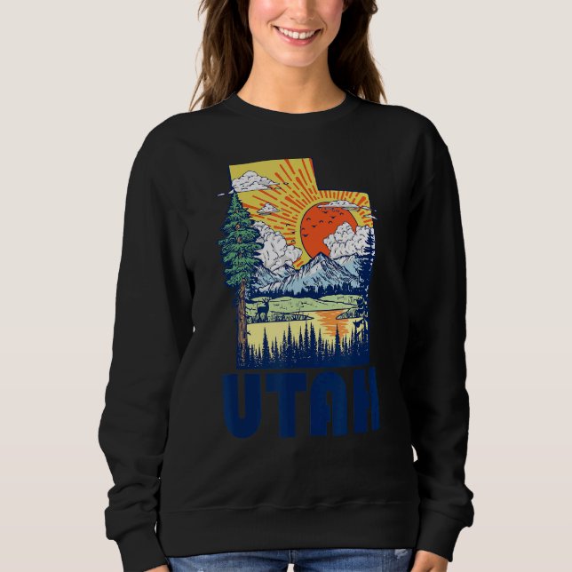 Sweatshirt Utah Nature & Outdoors State Pride Mountains & Tre (Devant)