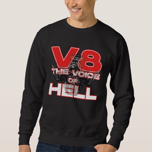 Sweatshirt V8 Car Tuning Cylinder Workshop The Voice of Light (Devant)