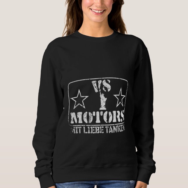 Sweatshirt V8 engine, US car, driver machine mechanic lover (Devant)