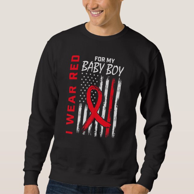 Sweatshirt Va pour le fils rouge Bébé garçon Maladie cardiaqu (Devant)