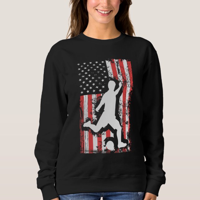 Sweatshirt VACANCES 365 Soccer US Grunge Drapeau américain 4e (Devant)