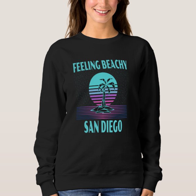 Sweatshirt Vacances à San Diego  Palmier Cool (Devant)