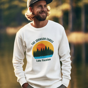 Sweatshirt Vacances au lac au coucher du soleil Réunion de fa