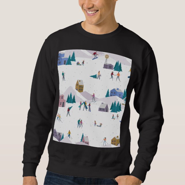 Sweatshirt Vacances des Alpes d'hiver : les gens actifs sans  (Devant)