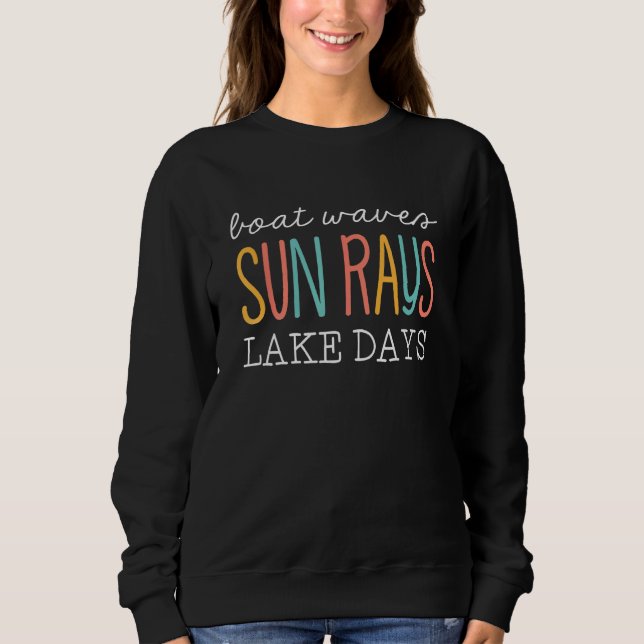 Sweatshirt Vacances d'été bateau vagues rayons de soleil n'es (Devant)