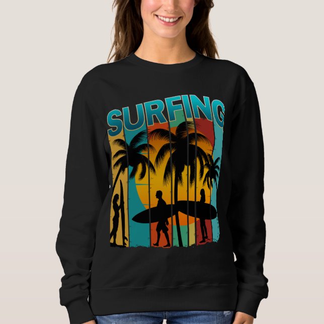 Sweatshirt vacances d'été de surf (Devant)