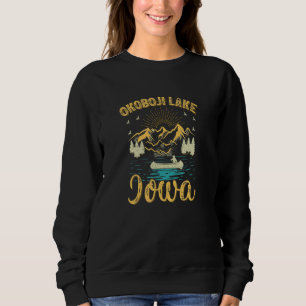 Sweatshirt Vacances d'été Retro Mountain Iowa Okoboji Lake P