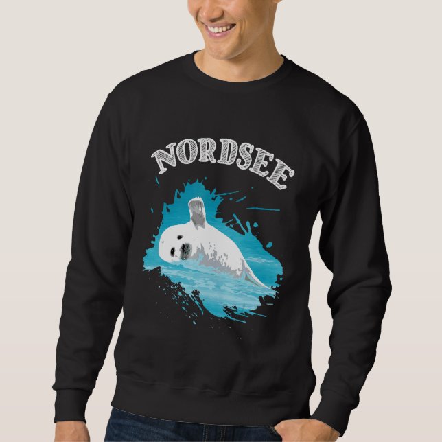 Sweatshirt Vacances En Mer Du Nord Avec Sceau De Phoque Dans  (Devant)