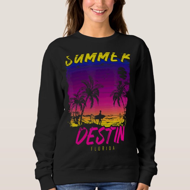 Sweatshirt Vacances familiales vintages Floride Destin Plage (Devant)