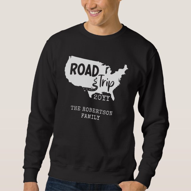 Sweatshirt Vacances personnalisées | Family Road Trip USA Car (Devant)