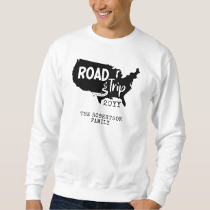 Sweatshirt Vacances personnalisées Family Road Trip USA Car