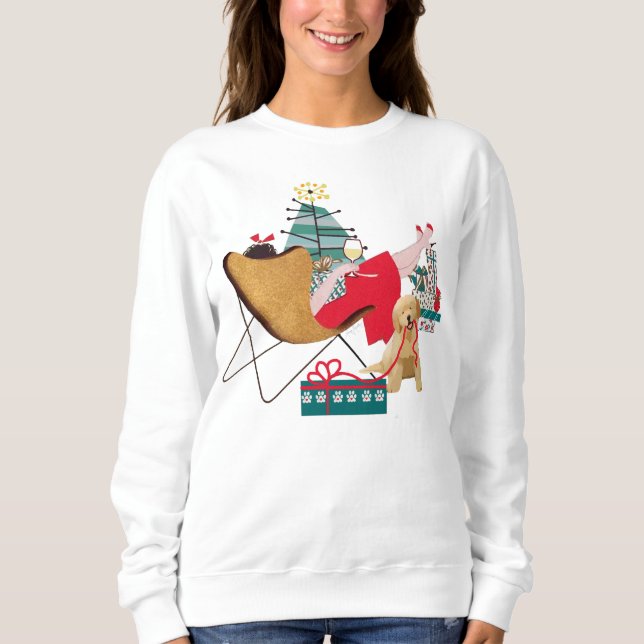Sweatshirt VACANCES RÉTRO DORÉES - Retriever doré (Devant)