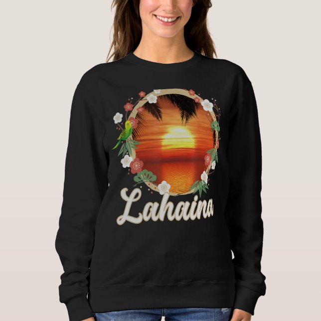 Sweatshirt Vacances vintages Lahaina Maui Tropical Sunset Bea (Devant)