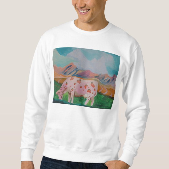 Sweatshirt Vache à lait de fraise par Stephen R. (Devant)