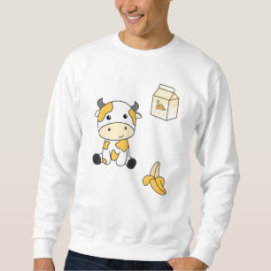 Sweatshirt Vache Banana Kawaii Retro Japonaise Banane Vaches