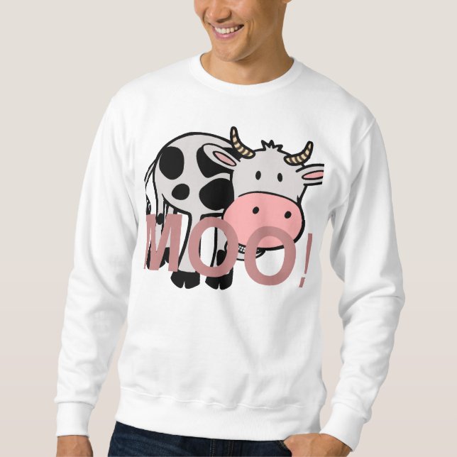 Sweatshirt vache-bande dessinée de MOO (Devant)
