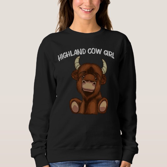 Sweatshirt Vache cool Highland pour filles Scottish Cattle C (Devant)
