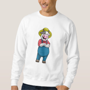 Sweatshirt Vache en tant qu'agriculteur avec Casquette
