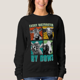 Sweatshirt Vache Facilement Distrait Par Les Vaches