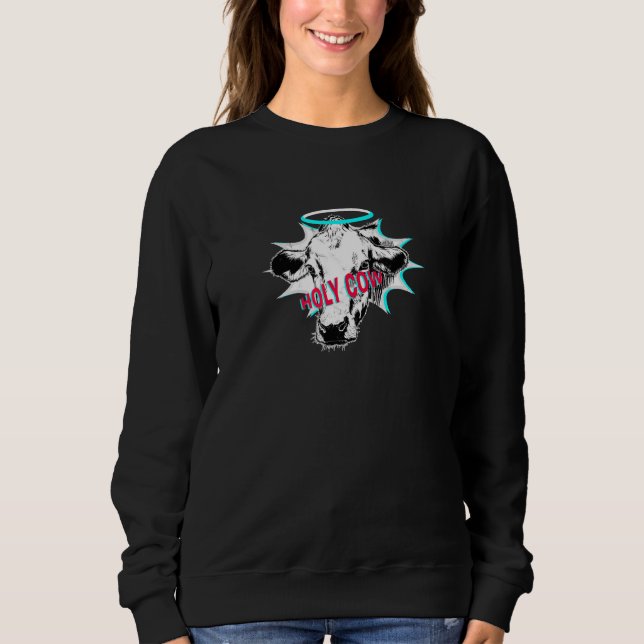 Sweatshirt Vache Sainte Retro Détachée Mignonne Vache Sainte (Devant)