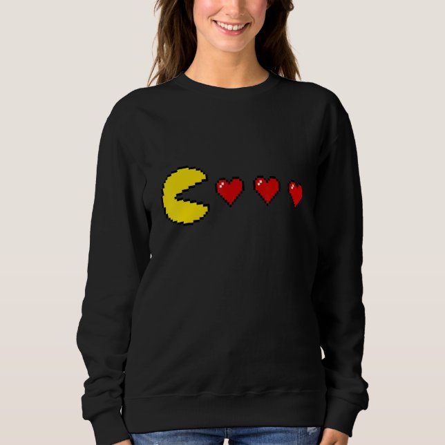 Sweatshirt Valentin Entendre Jeu Rétro Arcade 8 bits Classiqu (Devant)