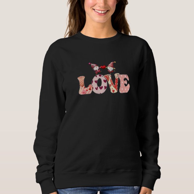 Sweatshirt Valentine Gnomes Holding Hearts Valentine's Day Gn (Devant)