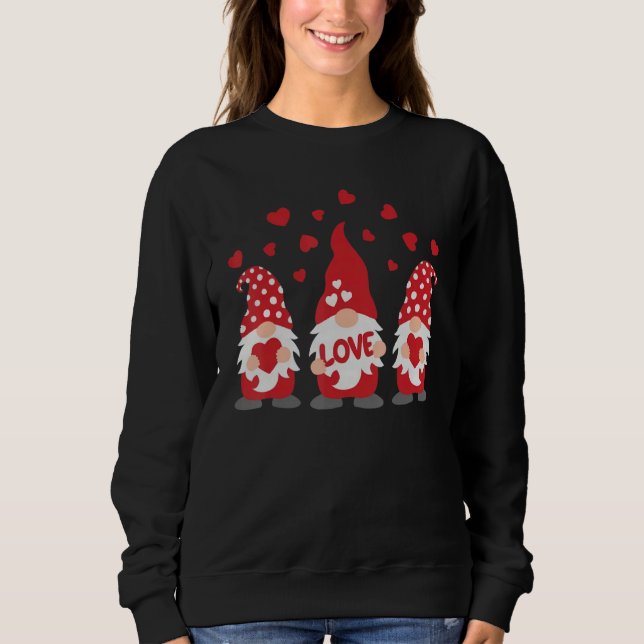 Sweatshirt Valentine Gnomes Holding Hearts Valentine's Day Gn (Devant)