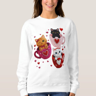 Sweatshirt Valentine Knitted Cat PNG Clipart