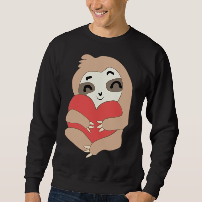 Sweatshirt Valentine Sloth Heart (Devant)