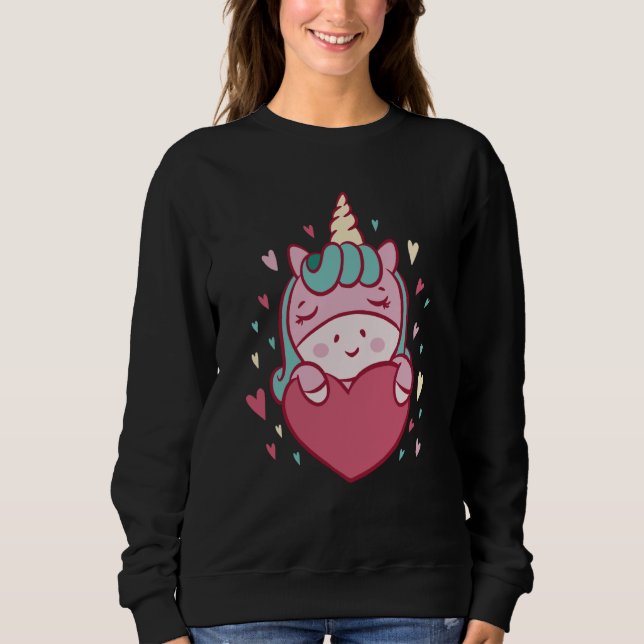 Sweatshirt Valentine Unicorn  Valentine´s Day (Devant)