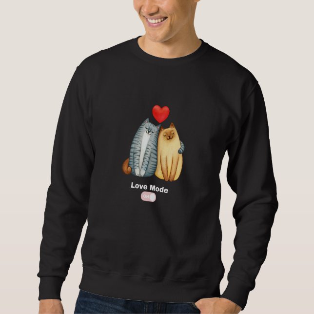 Sweatshirt Valentine's Day cat motif lion fashion on for men  (Devant)