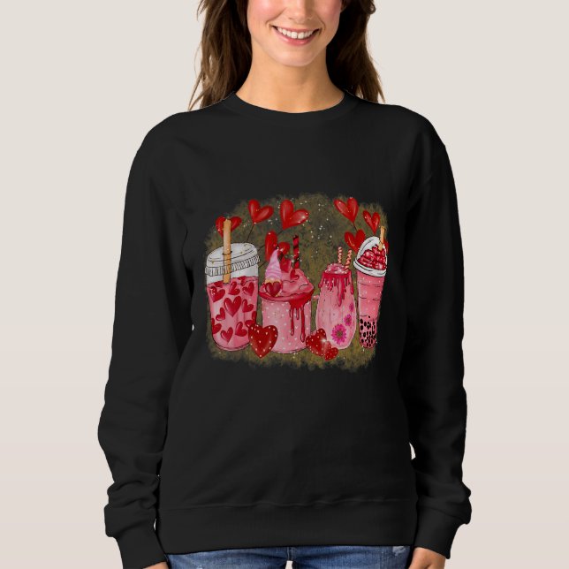 Sweatshirt Valentines Day Coffee Love Heart Valentines Day Co (Devant)