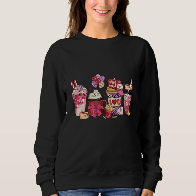 Sweatshirt Valentines Day Coffee Love Heart Valentines Day Co (Devant)