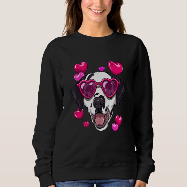 Sweatshirt Valentines Day Dalmatian Heart Couples Love Day Do (Devant)
