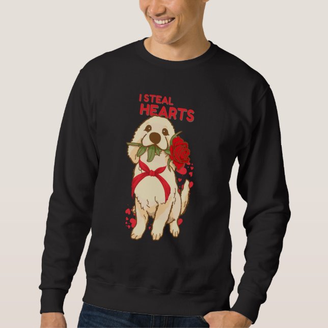 Sweatshirt Valentine's Day Dog I Steal Hearts Retriever (Devant)