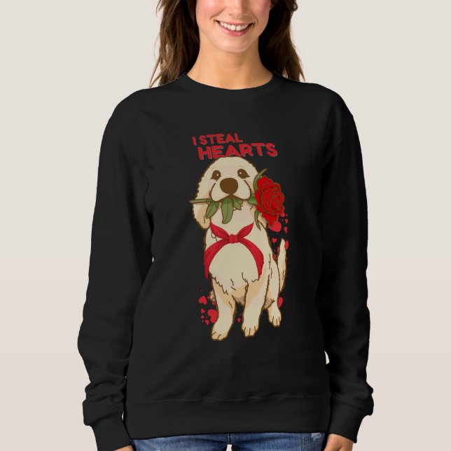Sweatshirt Valentine's Day Dog I Steal Hearts Retriever (Devant)