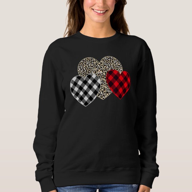 Sweatshirt Valentines Day For Girls Funny Hearts Love Leopard (Devant)