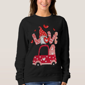Sweatshirt Valentines Day for Womens with Cute Gnomes Love 2